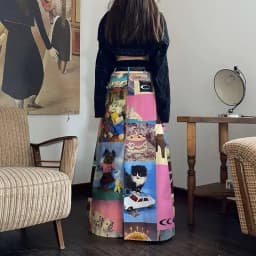 Retro Printed Women's Long Skirt Summer New Streetwear High Waist Casual A Line Skirt Femme Y2k 2000s Cute Party Club Skirt T936