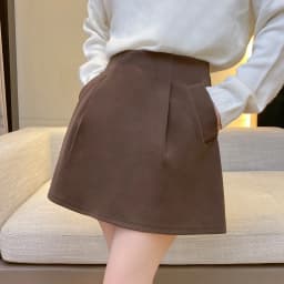 High Waist Umbrella Skirt Women's New Style Woolen Material Autumn Winter A-Line Flared Half Skirt Pants Business Commute Cit...