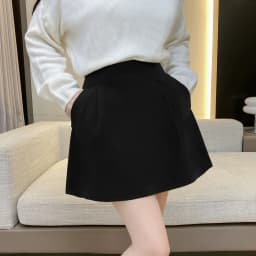 High Waist Umbrella Skirt Women's New Style Woolen Material Autumn Winter A-Line Flared Half Skirt Pants Business Commute Cit...