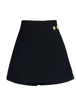 High Waist A-Line  Skirt Women's Suit Asymmetrical Design Slimming Short Skirt Pants Korean Style Commute Pure Color