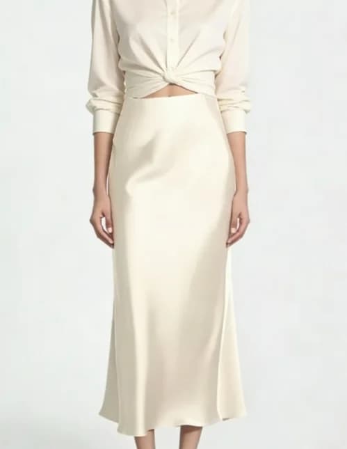 Women's Fashion Satin Long Skirt High Waist Solid Color Casual Basic Fishtail Skirt Chic Summer Party Clothing 2026