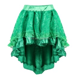 Skirt For Women Victorian Burlesque Costumes Gothic Steampunk Clothing Ruffled Chiffon Black Multilayer Lace Matching Corset