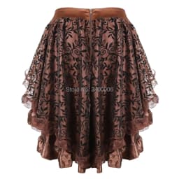 Skirt For Women Victorian Burlesque Costumes Gothic Steampunk Clothing Ruffled Chiffon Black Multilayer Lace Matching Corset