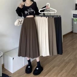 Fashion Girls Skirts for Women Korean Style Long Black Skirt Women's Pleated Skirt Long Skirts for Women Fashion 2023 A-LINE