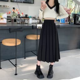 Fashion Girls Skirts for Women Korean Style Long Black Skirt Women's Pleated Skirt Long Skirts for Women Fashion 2023 A-LINE