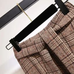 Khaki Plaid Vintage A-line High Waist Lace Up Buttons Loose Women's Skirt Mid-Calf Long Skirts For Women Clothing Fashion 2024