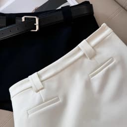 Black White Office Suit Skirts Women Sexy Shorts Mini Skirt Streetwear Ladies Korean Fashion All Match with Belt A Line Skirts