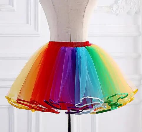 Womens Rainbow Tutu Skirt Elastic Waist Layered Tulle Skirts Rave Party Carnival Mesh Skirt Ballet Dancewear Tutus Skirts Faldas