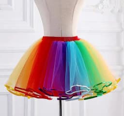 Womens Rainbow Tutu Skirt Elastic Waist Layered Tulle Skirts Rave Party Carnival Mesh Skirt Ballet Dancewear Tutus Skirts Faldas