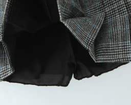 Women Side Zipper Waist Plaid Tweed Mini Pleated Skirt The Spice Girls Ruched Hem A-line Short Skirts with Shorts Lining