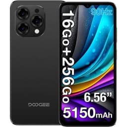 DOOGEE N55 Pro Smartphone, Android 14, 16GB (6+10 RAM) + 256GB ROM, 6.56" HD+ 90Hz Display, 13MP Camera,3.5mm Earphone Jack