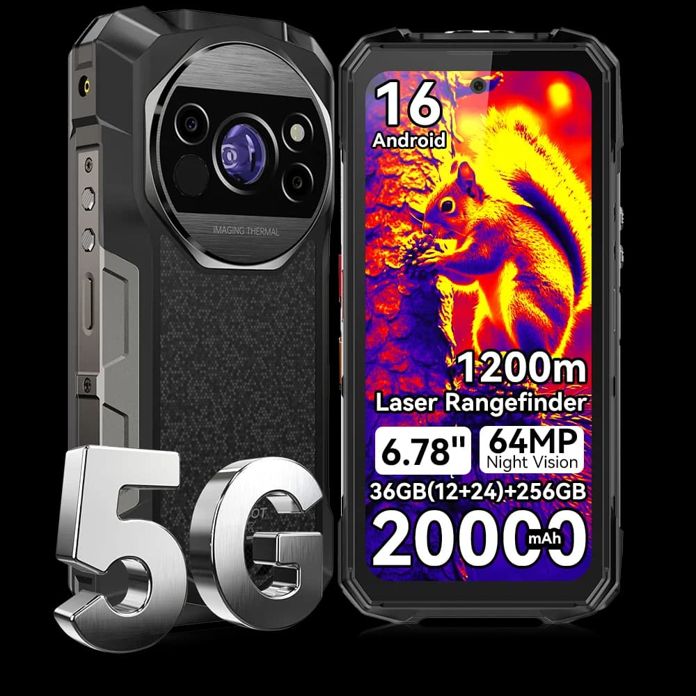 FOSSiBOT F115 UItra 36GB(12+24)RAM+256GB Android 16 20000mAh 64MP Night Vision Camera World's First Triple Vision Rugged Phone