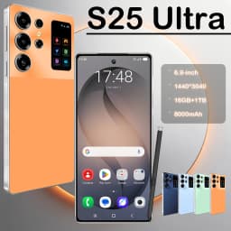S25 Ultra Unlocked 5G Android Phone 6.9 Inch HD Display 8000mAh Battery 108MP+72MP Dual SIM Smartphone Camera Face ID GPS AL11
