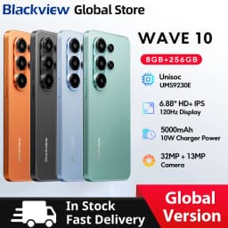 Blackview WAVE 10 Smartphone 6.88 HD+ 120Hz IPS Display Octa-Core 8GB 128GB 32Mp Camera 5000mAh 3 Card Slot Android 16 Cellphone