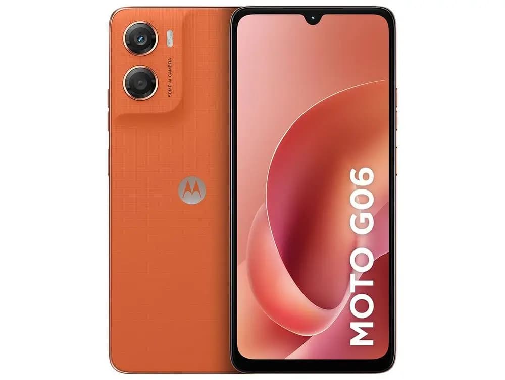 Smartphone Motorola Moto G06 128Gb 4Gb Ram Orange Mute 50Mp + Selfie 8Mp