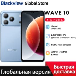 Blackview Wave 7C Smartphone 6.56 inch HD+Eye-Comfort Screen IPS Display 5000mAh 64GB IP54 32MP Camera AI CellPhone