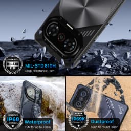 Fossibot F114 Ultra‑thin Rugged Smartphone, Android 15, 16GB(4+12GB Expand) RAM 128GB ROM, 6.67" HD+ Display, 5000mAh Battery 18W Charging, 50MP+8MP+2MP Camera