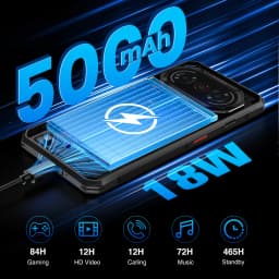 Fossibot F114 Ultra‑thin Rugged Smartphone, Android 15, 16GB(4+12GB Expand) RAM 128GB ROM, 6.67" HD+ Display, 5000mAh Battery 18W Charging, 50MP+8MP+2MP Camera