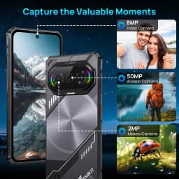 Fossibot F114 Ultra‑thin Rugged Smartphone, Android 15, 16GB(4+12GB Expand) RAM 128GB ROM, 6.67" HD+ Display, 5000mAh Battery 18W Charging, 50MP+8MP+2MP Camera