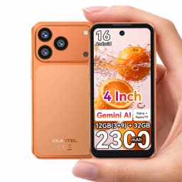 OUKITEL C17 mini Mini Smartphone, Up to 12GB RAM (3+9) + 32GB ROM, Ultra Compact Pocket Small Phone, 4" Mini Display, 2300mAh Battery, Gemini AI, Unlocked Android Mobile Phone
