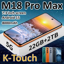 K-Touch Mobile Phones M18 Pro Max Smartphone Android 15 Cell Phone 7.3 Inch Face Unlock 8000mAh Battery 5G Dual SIM 16+48MP Camera Global Version Cellphones