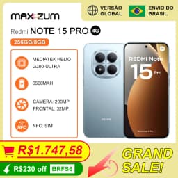 Xiaomi Celular Redmi Note 15 Pro 4G,Versão Global 256GB E 8GB RAM, MediaTek Helio G200-Ultra, Câmera 200MP