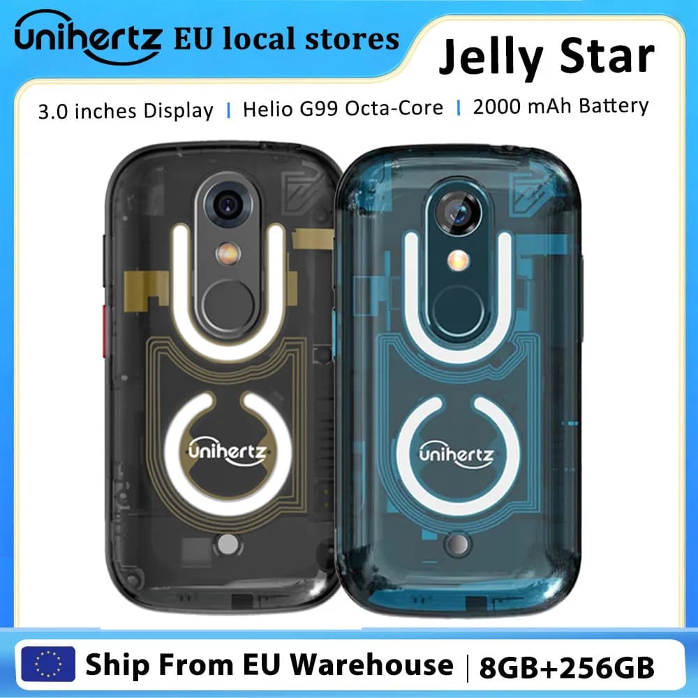 Unihertz Jelly Star Smartphone Android 13 4G Global Version 8GB + 256GB Dual Nano SIM 48MP Camera 3 inch Phone Helio G99