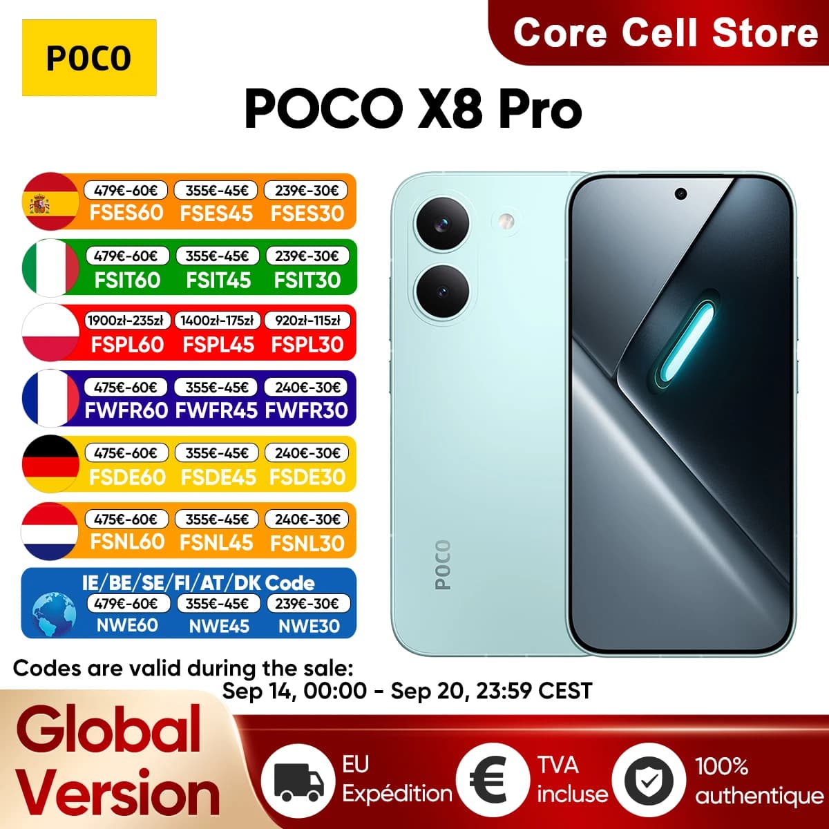 Smartphone POCO X8 Pro 5G Global Version Dimensity 8500-Ultra 6.59" 120Hz 1.5K Ultra-bright AMOLED Display 6500mAh Battery NFC