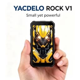YACDELO ROCK V1 Mini Rugged Phone Compact Size 4.96" Display 3GB 32GB Removable 3000mAh Battery Android 16 GO Light Weight Phone