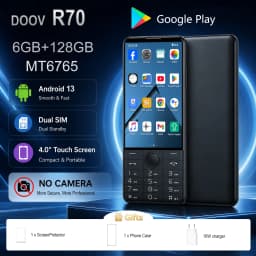 DOOV R70 Phone No Camera with Dual SIM MT6765 Touchscreen 4G Android 13 Keyboard 4 Inch 6GB 128GB Camera 2600mAh