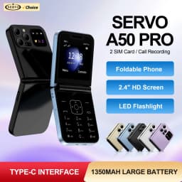 SERVO A50 PRO Flip Mobile Phone 2G GSM Call Recording Blacklist Speed Dial Flashlight Foldable Feature Cellphones Dual SIM Card
