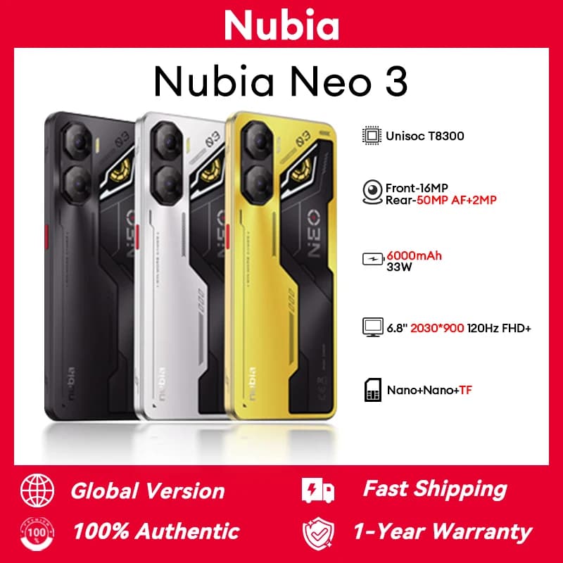 Global Version Nubia Neo 3 5G Smartphone 120Hz 6000mAh