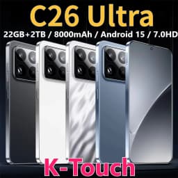 K-Touch Cheap C26 Ultra 5G Dual SIM Smartphone 7.0HD Cell Phone 22G+2TB Mobile Phones Android 15 8000mAh Global Version Unlocked 16+48MP Cellphones