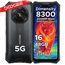 DOOGEE S300 Plus Thermal 5G Rugged Phone Thermal Imaging Dimensity 8300 6.78" 200MP AI Camera 48GB(12+36) RAM 1TB ROM 11000mAh Battery Android 16 66W Fast Charging Smartphone