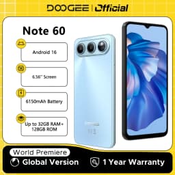 DOOGEE Note 60 Smartphone 6150mAh Battery 6.56'' Display 32GB(3+29) 128GB 13MP Main Camera UNISOC T7225 Android 16 Mobile Phone