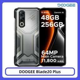 DOOGEE Blade20 Plus Rugged Phone 48GB+1TB 6.6" 120Hz Display 11800mAh Large Battery Helio G100 64MP Camera NFC Gemini AI NFC Android 16 Smartphone