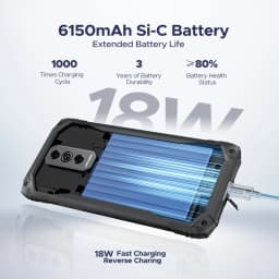 DOOGEE Blade10 Ultra Energy Rugged Phone 36GB+128GB 6150mAh Battery 6.56” HD+ Screen UNISOC T7250 50MP Camera NFC Android 16 Smartphone