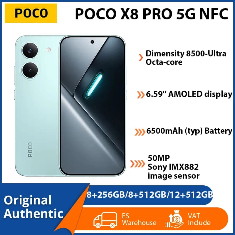Global Version POCO X8 Pro 8GB 256GB 12GB 512GB 5G NFC Phone Dimensity 8500-Ultra 6500mAh Battery