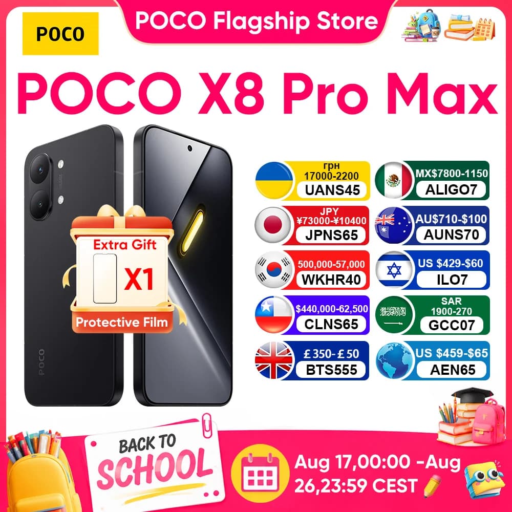 POCO X8 Pro Max Global Version 5G Smartphone MediaTek Dimensity 9500s 6.83" AMOLED Display 50MP 8500mAh 100W HyperCharge NFC