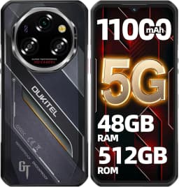 OUKITEL WP62 Rugged Phone 5G Unlocked, 48GB+512GB/2TB, 11000mAh/33W Battery, 6.6" FHD+ 120Hz Display, 108MP Camera Rugged Smartp