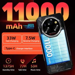 OUKITEL WP62 Rugged Phone 5G Unlocked, 48GB+512GB/2TB, 11000mAh/33W Battery, 6.6" FHD+ 120Hz Display, 108MP Camera Rugged Smartp