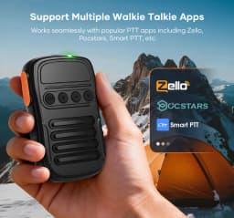 UNIWA BM008 Zello Walkie Talkie Zello SOS Button PTT Button 1800mAh POC Handheld Wireless BT Microphone for Android F400