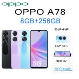 OPPO A78 6.56" Display 8GB+256GB 50MP AI Cam 5000mAh Long Lasting Battery 5G LTE 2026 Newest Dual SIM Unlocked Smartphone