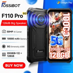 Fossibot Android 15 Rugged Smartphone 8GB RAM 128GB ROM 10000mAh 6.745" 50MP 128dB Speaker NFC  [F110 PRO-Phone]