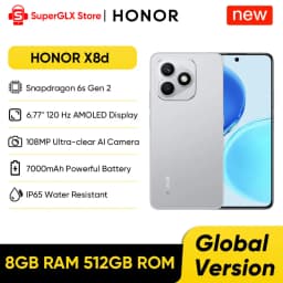 Global Version HONOR X8d Smartphone 8GB+512GB 6.77" 120Hz AMOLED Display 108MP Camera 7000mAh Battery 45W SuperCharge NFC IP65