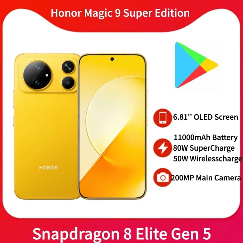 Honor Magic 9 Super Edition China Version 6.81 inch 120Hz OLED Screen Snapdragon 8 Elite Gen 5 11000 mAh 80W Charger 50W Wireles