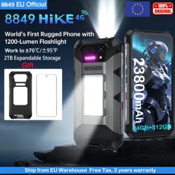 8849 Hike Unihertz Rugged Smartphone 23800mAh 1200Lumens Flashlight 24GB+512GB Expandable 2TB Android14 Two SIM 6.78'' 120Hz