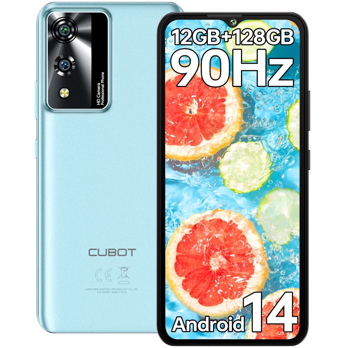 Cubot A10 Android Smartphone , 12GB (4GB+8GB)+128GB ROM, Octa-core, 6.56-Inch 90Hz Screen, 5100mAh, 48MP