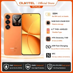 OUKITEL P2 PLUS 5G Smartphone Global Version 36(12+24)GB+256GB ESIM 6.7' AMOLED Ultra-thin 7.7mm 1.81' Dual Screen NFC Phone
