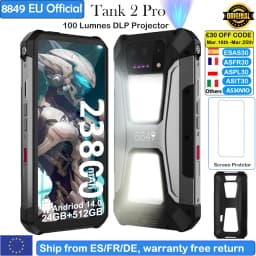 8849 Tank 2 PRO Unihertz Rugged Smartphone with Projector  2.4K Display 24GB 512GB Mobile Phone 23800mAh 120W Android 14 Phone